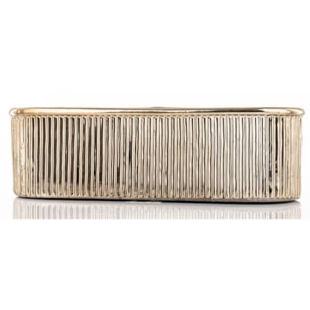 Kwietnik-osłonka kamionkowa 12x38x12 cm złota