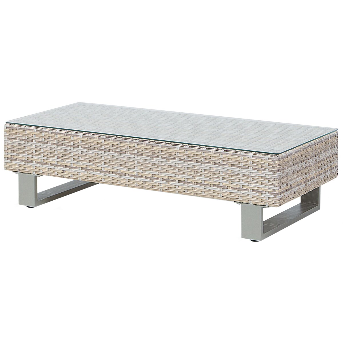 Narożnik ogrodowy ze stolikiem dla 5 osób LANCIANO Prawostronny Technorattan Szary