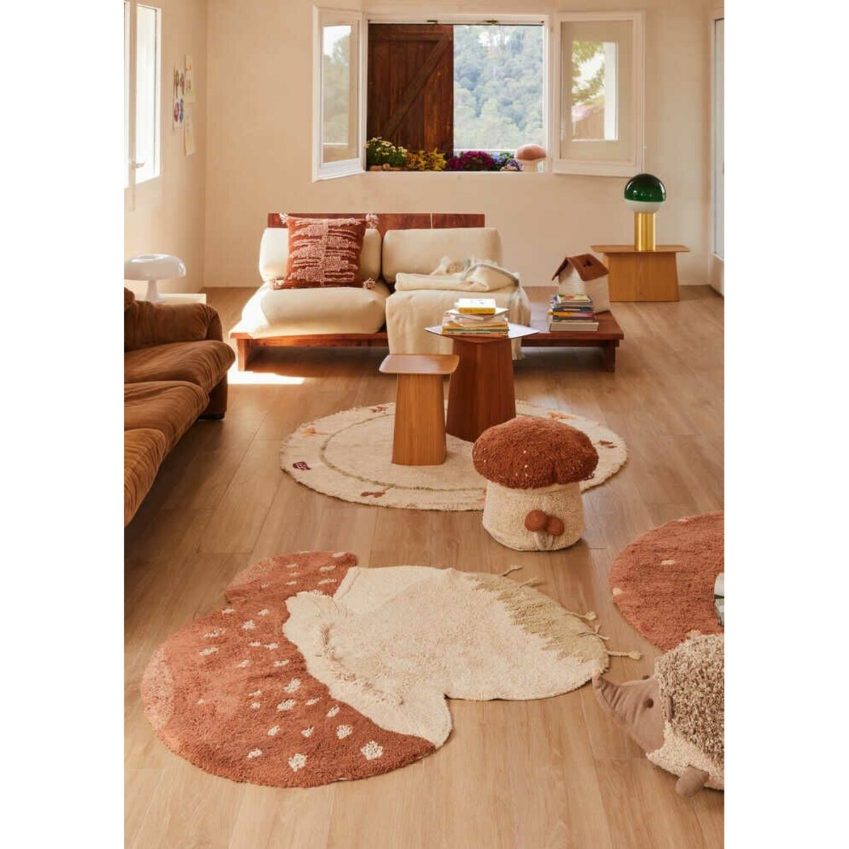 Dywan do prania grzybki Borowiki 120x120cm