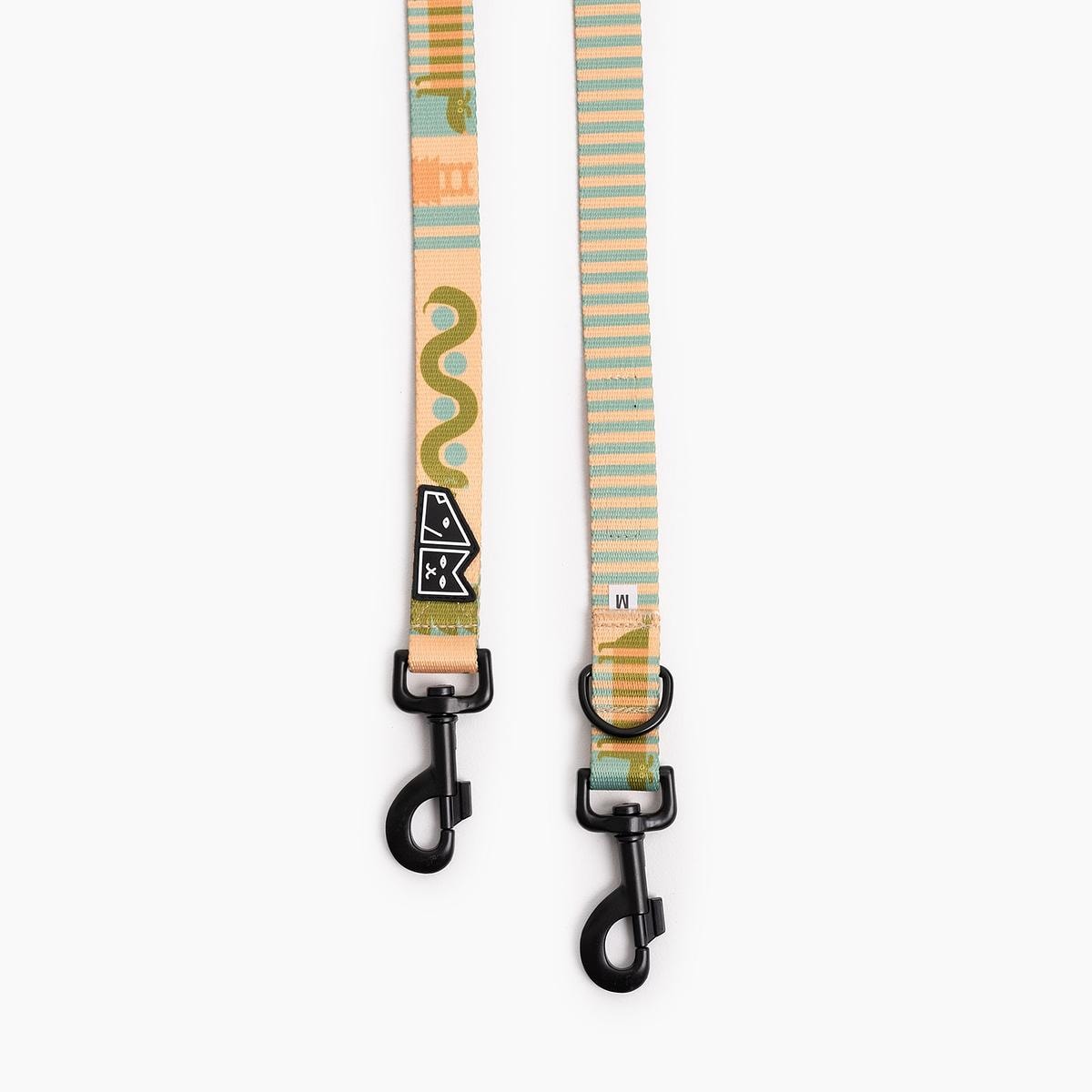 Smycz przepinana dla psa lub kota "Piesss" - Szerokość taśmy: 15mm, Rozmiar: M oraz Rodzaj: Mini karabinek