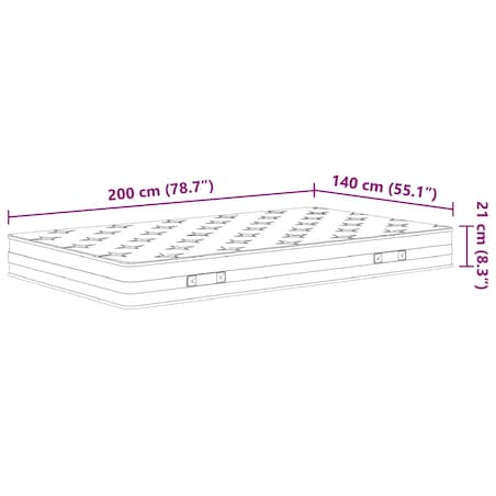 vidaXL Materac bonellowy, twardość średnia, 140x200 cm