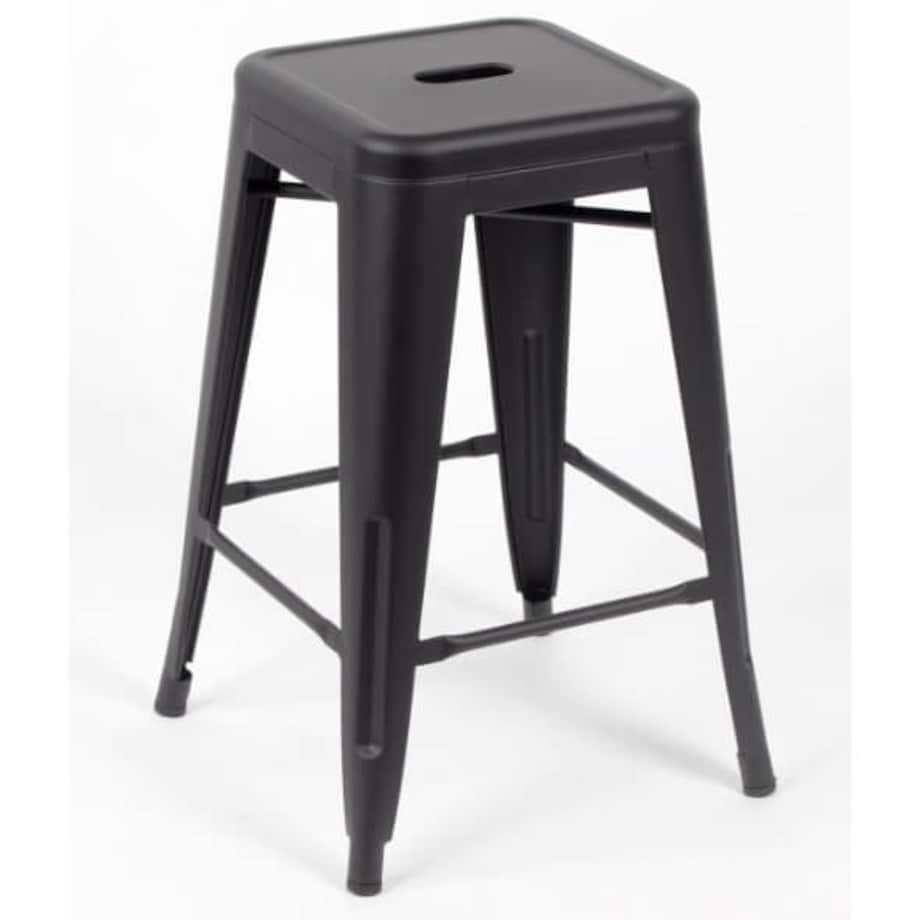 Czarny taboret uniwersalny Tower do industrialnych wnętrz