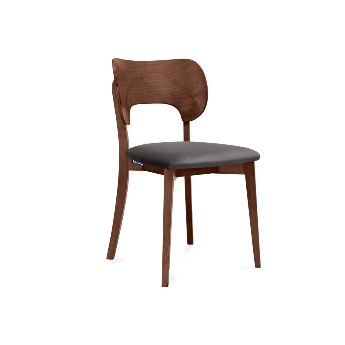 KONSIMO LYCO Krzesła loftowe, orzech ciemnoszary, 2 szt