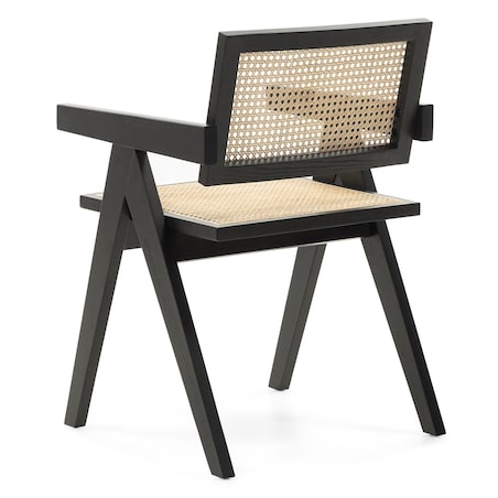 Krzesło z podłokietnikami, 78,5x51,7x54,1 cm KIEMER - IV czarne, twarde