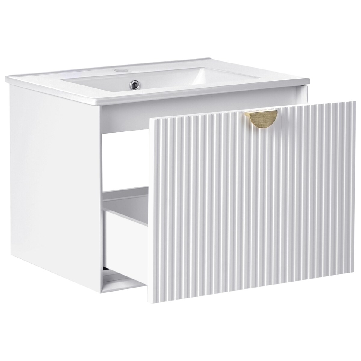 Szafka łazienkowa wisząca z umywalką BONAIRE 60 cm Biały