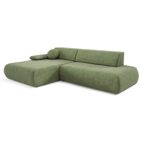 Narożnik rozkładany PENTI z pojemnikiem na pościel, lewy, zielony