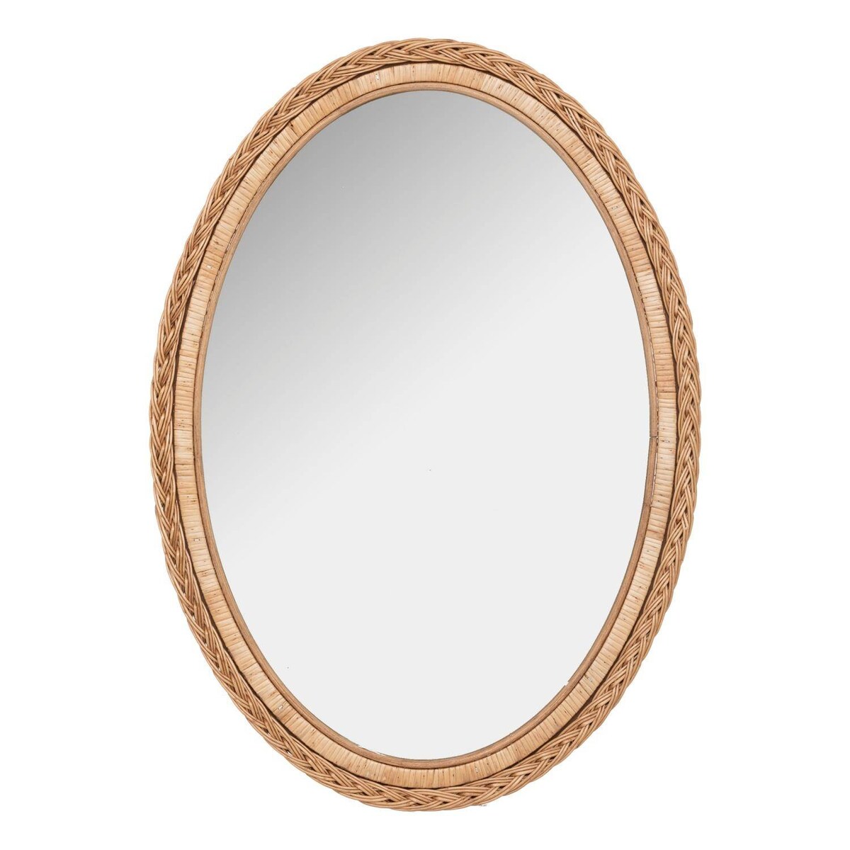 Lustro owalne w rattanowej ramie Lour, 50 x 70 cm