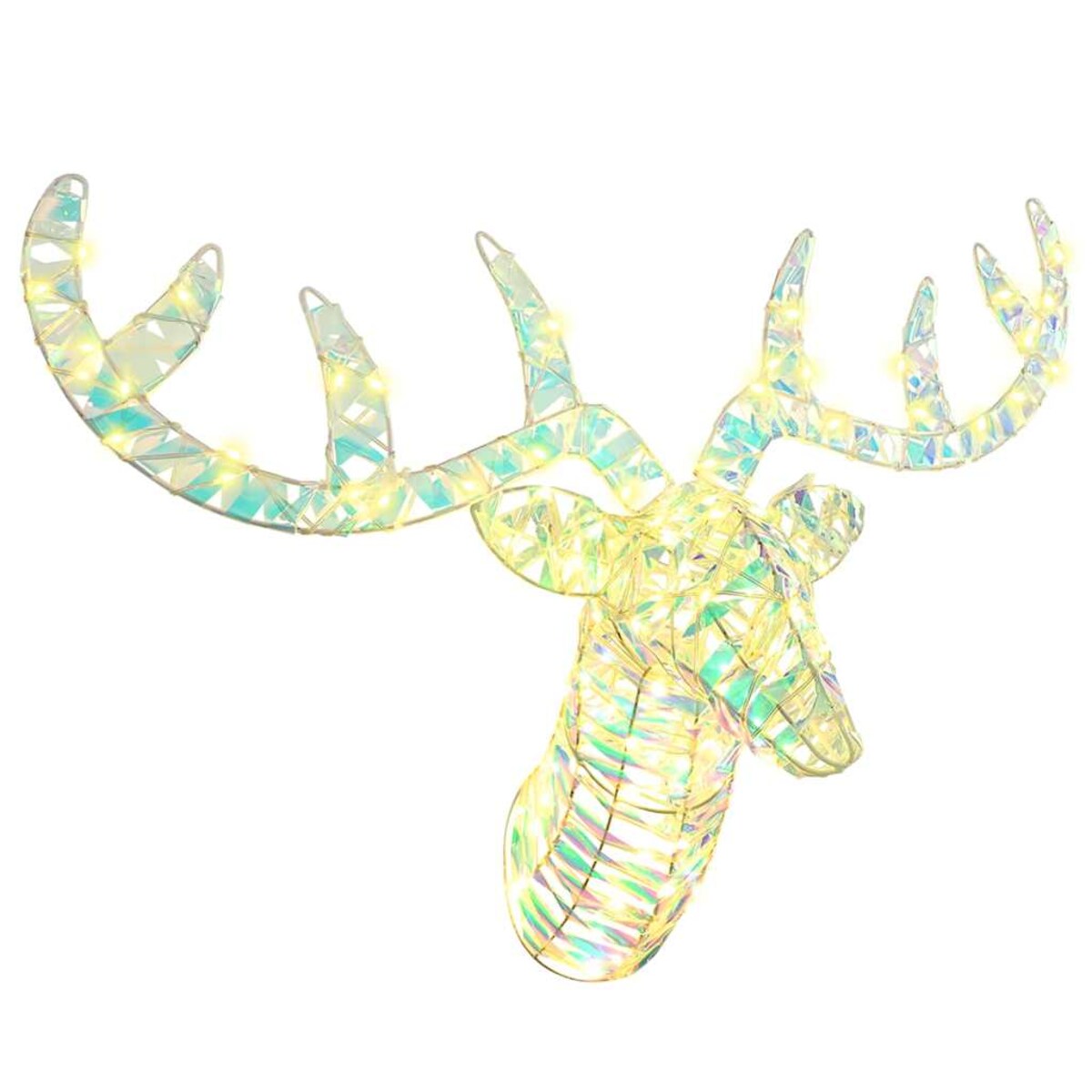 vidaXL Renifer ciągnący sanie z 140 diodami LED Ciepła biel 60 cm PET