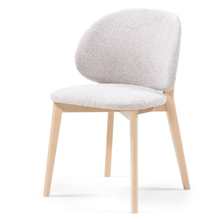 Krzesło SELMA -III beżowoszare/buk/boucle 79x48x48 cm