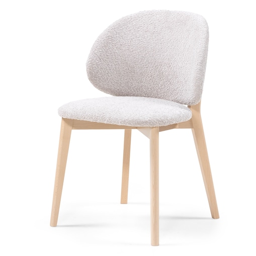 Krzesło SELMA -III beżowoszare/buk/boucle 79x48x48 cm