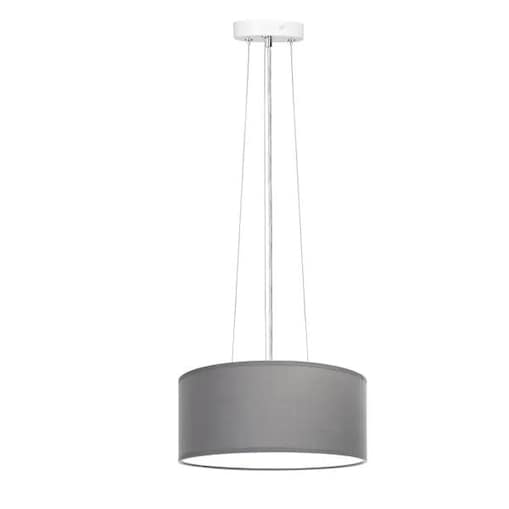 lampa wisząca abażur z tkaniny szara okragła e27