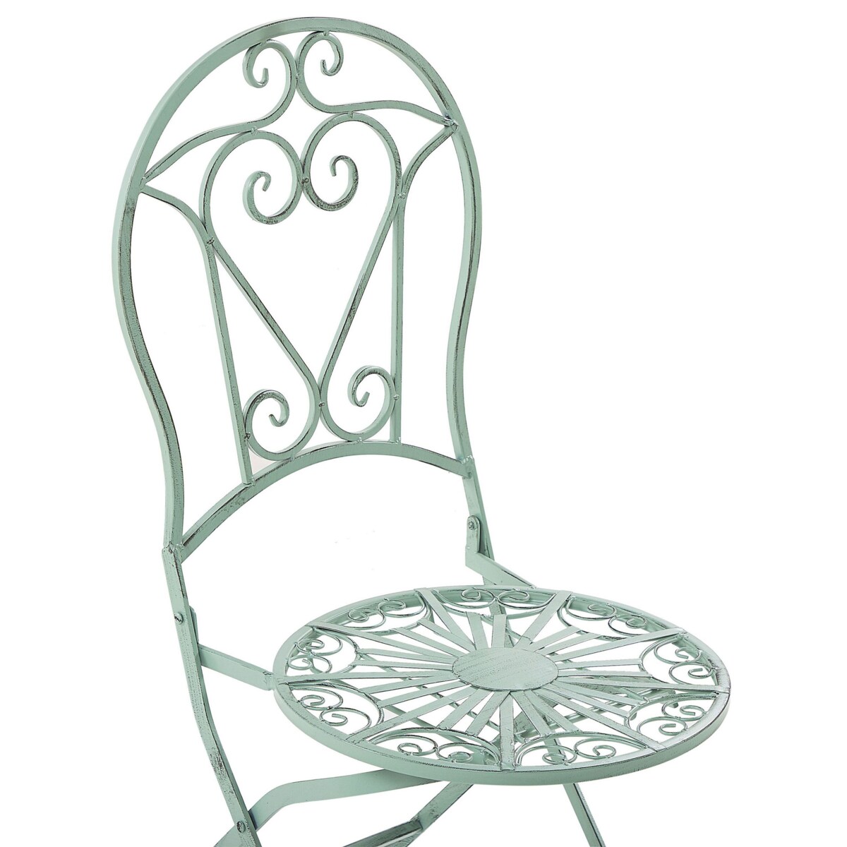 Zestaw 2 krzeseł ogrodowych metalowy zielony TRENTO