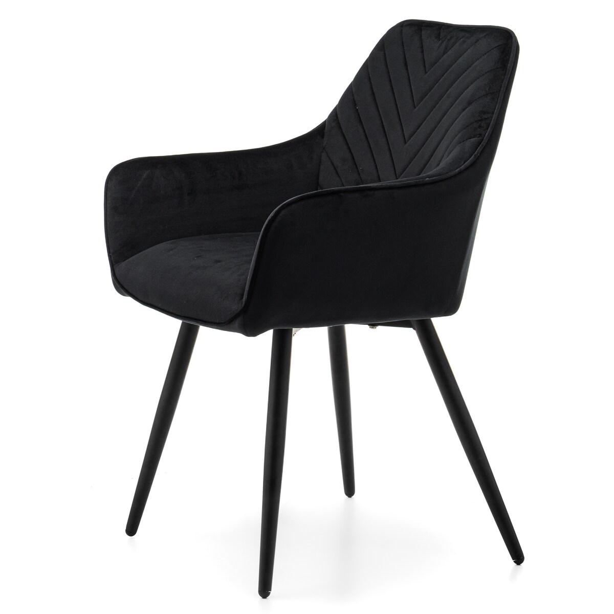 Krzesło tapicerowane welurowe do salonu jadalni VASTO czarne