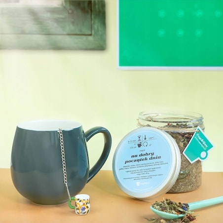 HERBATA ziołowa NA DOBRY POCZĄTEK DNIA o smaku brzoskwini mango pomarańczy - herbata liściasta sypana mieszanka napar susz - gotowa na prezent upominek