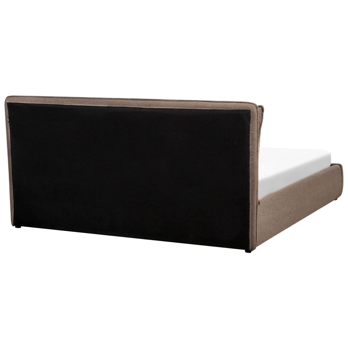 Łóżko z pojemnikiem Boucle BAJONNA 180 x 200 cm Beżowoszary