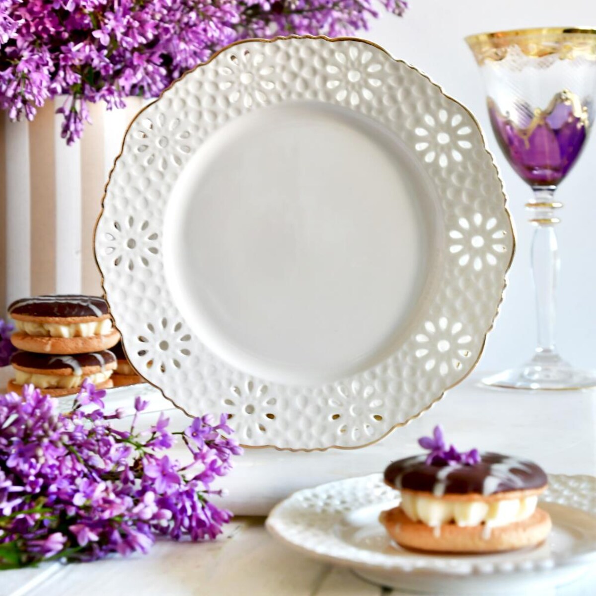 VILLA ITALIA Talerz płytki 26,5 cm porcelanowy LORETTA