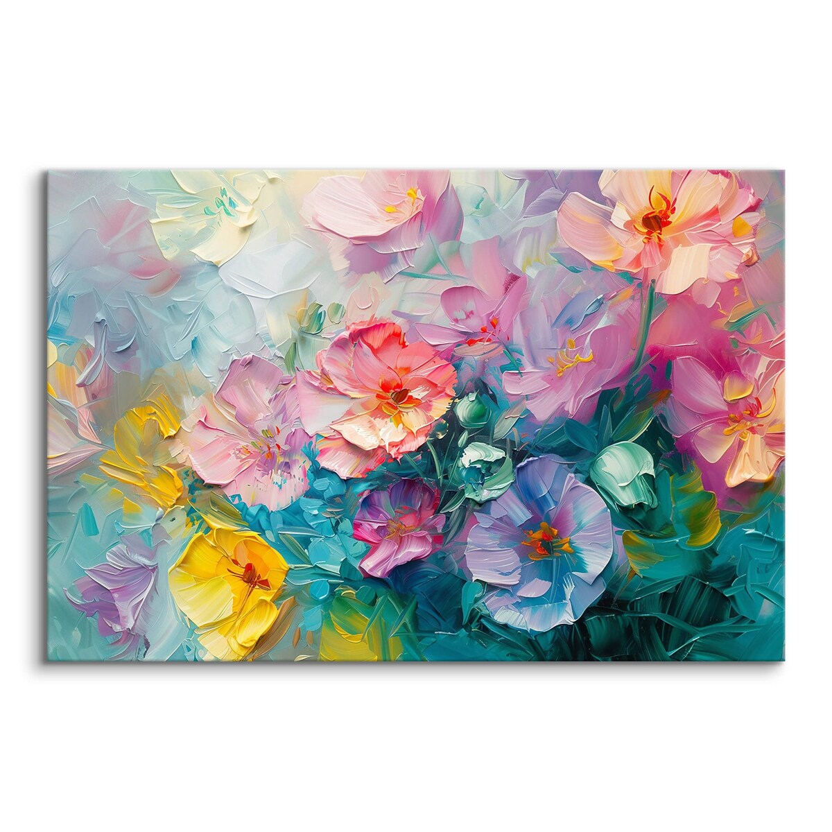 Obraz Ścienny Do Salonu Kolorowe Polne Kwiaty Akwarele Malunek 90x60cm