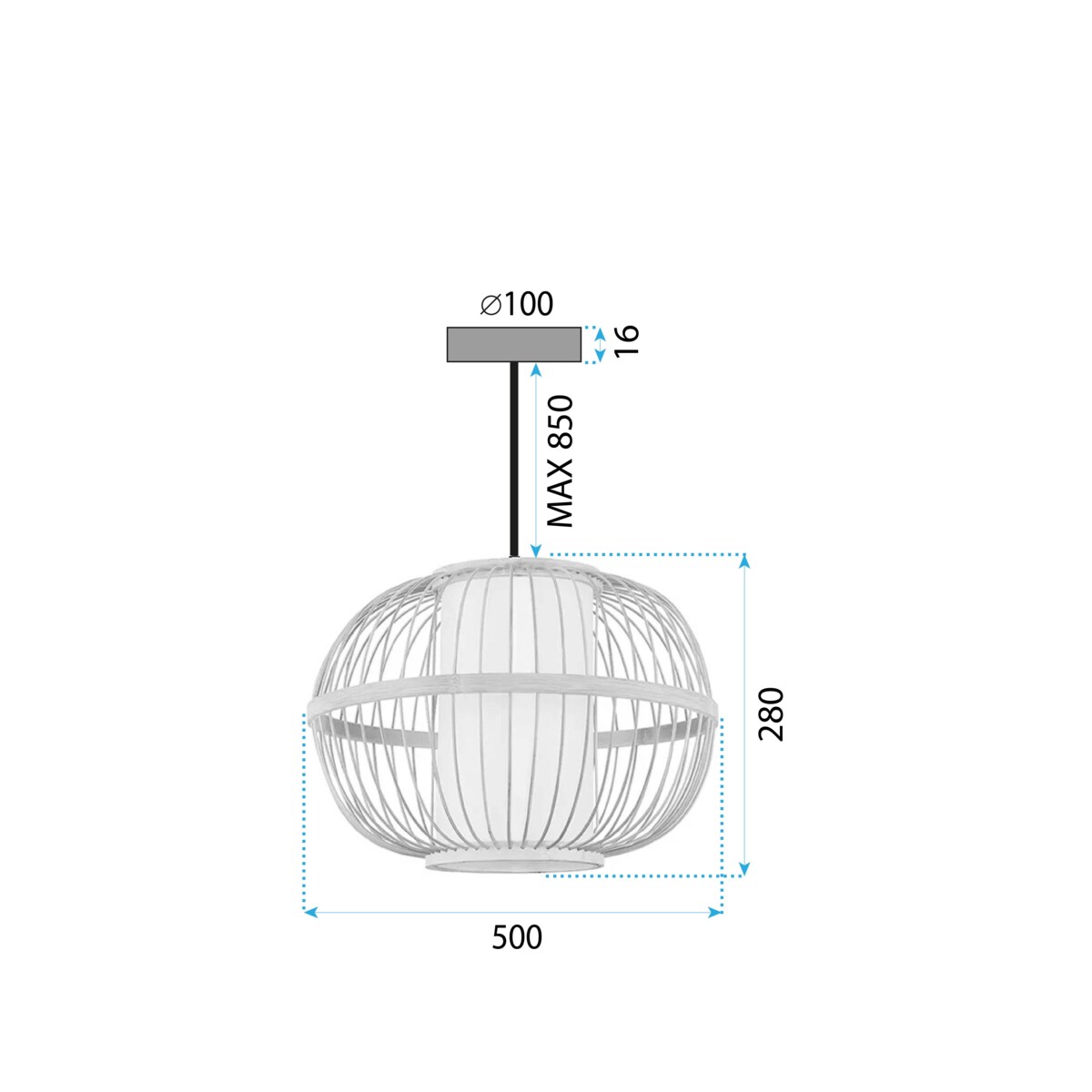 Lampa wisząca nauralna Boho 50cm APP1632-1CP