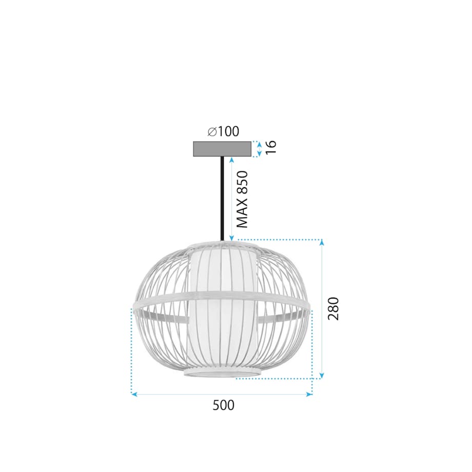 Lampa wisząca nauralna Boho 50cm APP1632-1CP