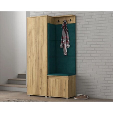Garderoba do przedpokoju SINGAPUR 104 dąb craft/zielony