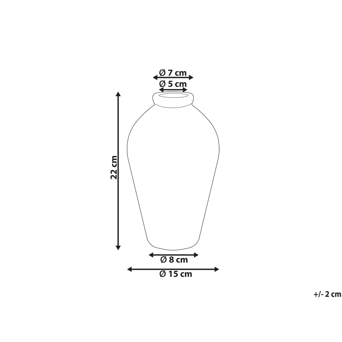 Wazon na kwiaty ceramiczny 22 cm biały z niebieskim MALLIA