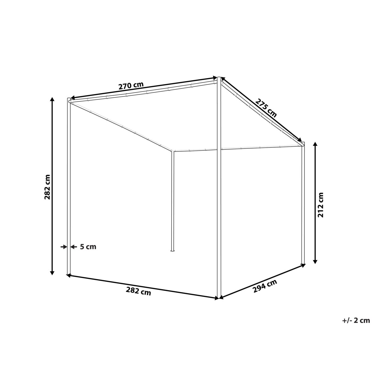 Pergola ogrodowa Szary VIMINO