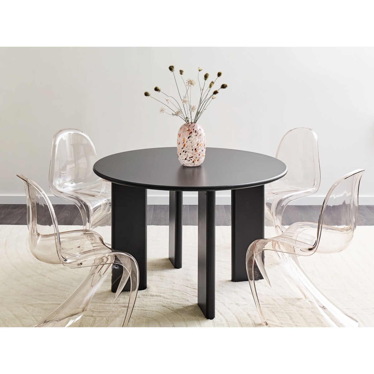 Stół do jadalni okrągły 120 cm czarny COSMO