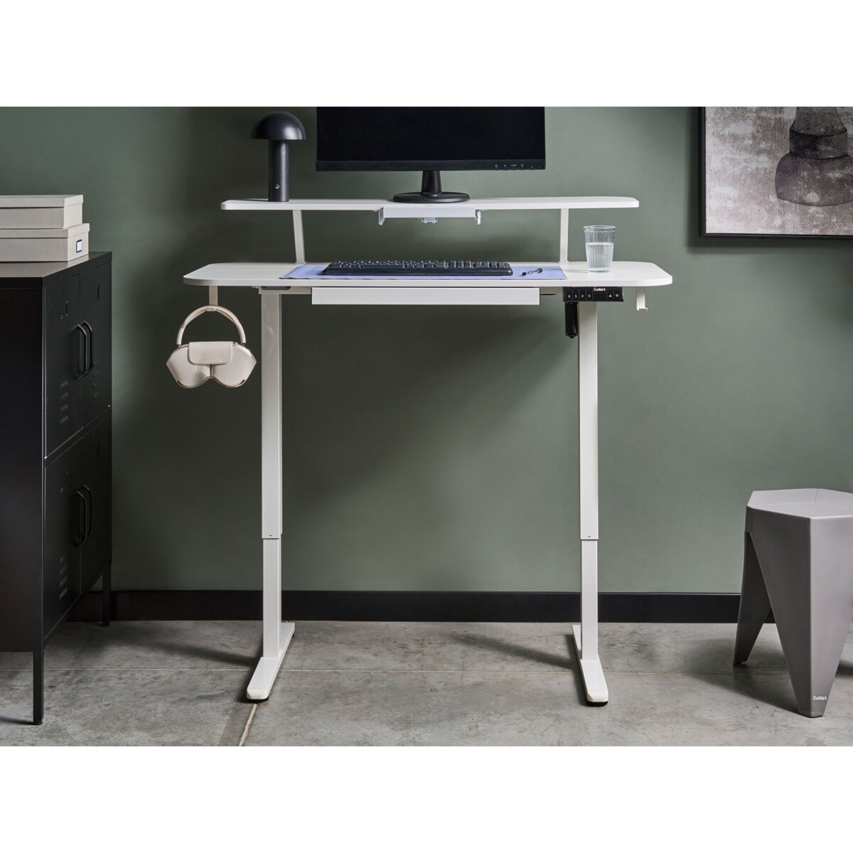Biurko regulowane elektrycznie WILBANKS Biały 120 cm 60 cm Z portem USB