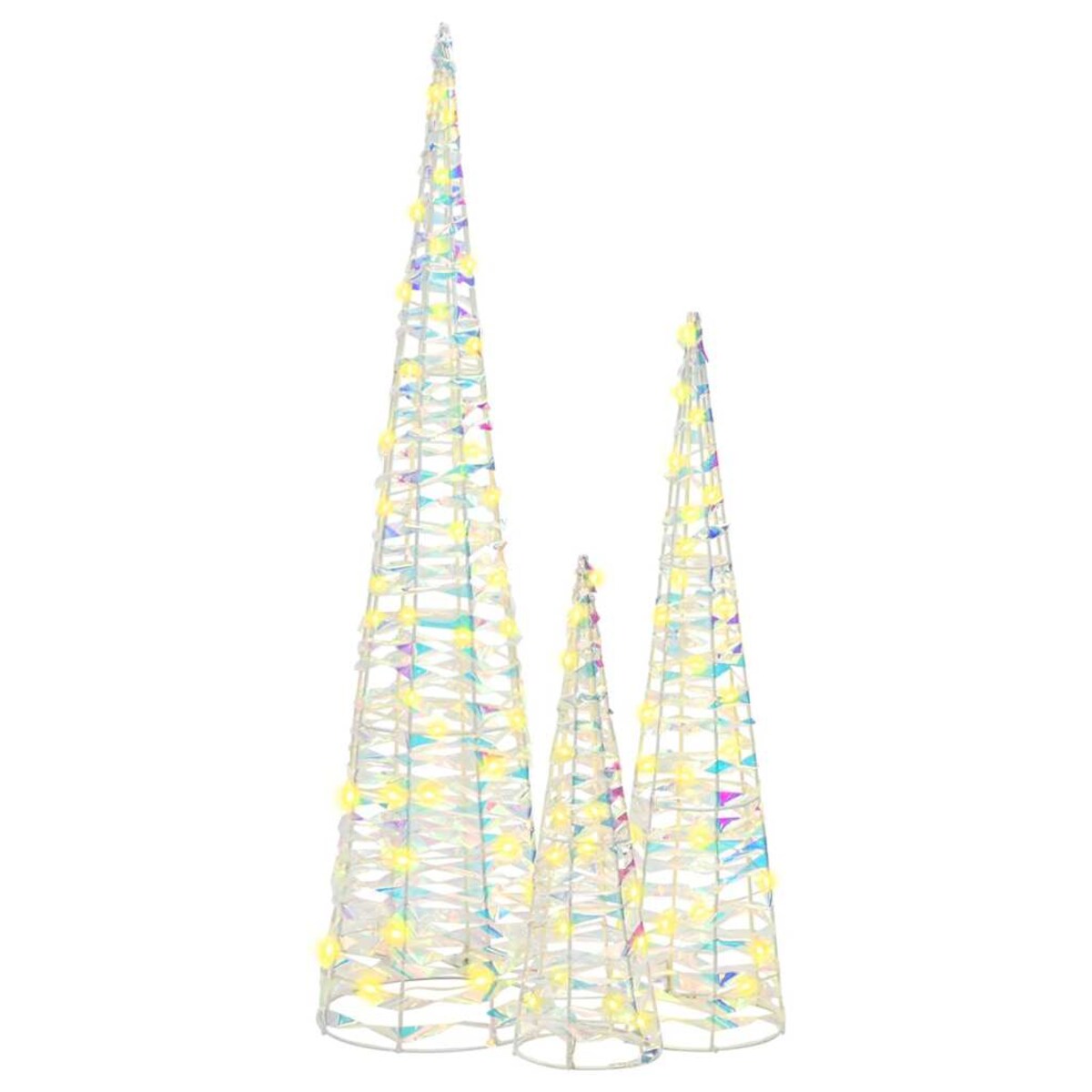 vidaXL Choinka z 90 diodami LED 3 pcs Ciepła biel 20 x 20 x 80 cm PET