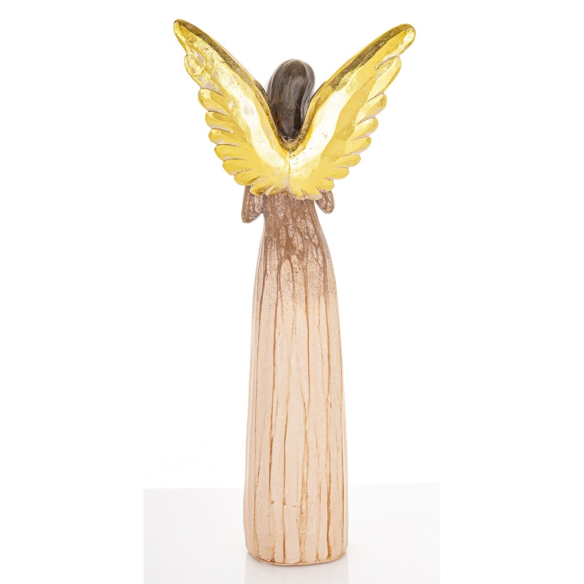 Dekoracja - anioł ze złotymi skrzydłami 37x15,5x7 cm ANGE z lutnią