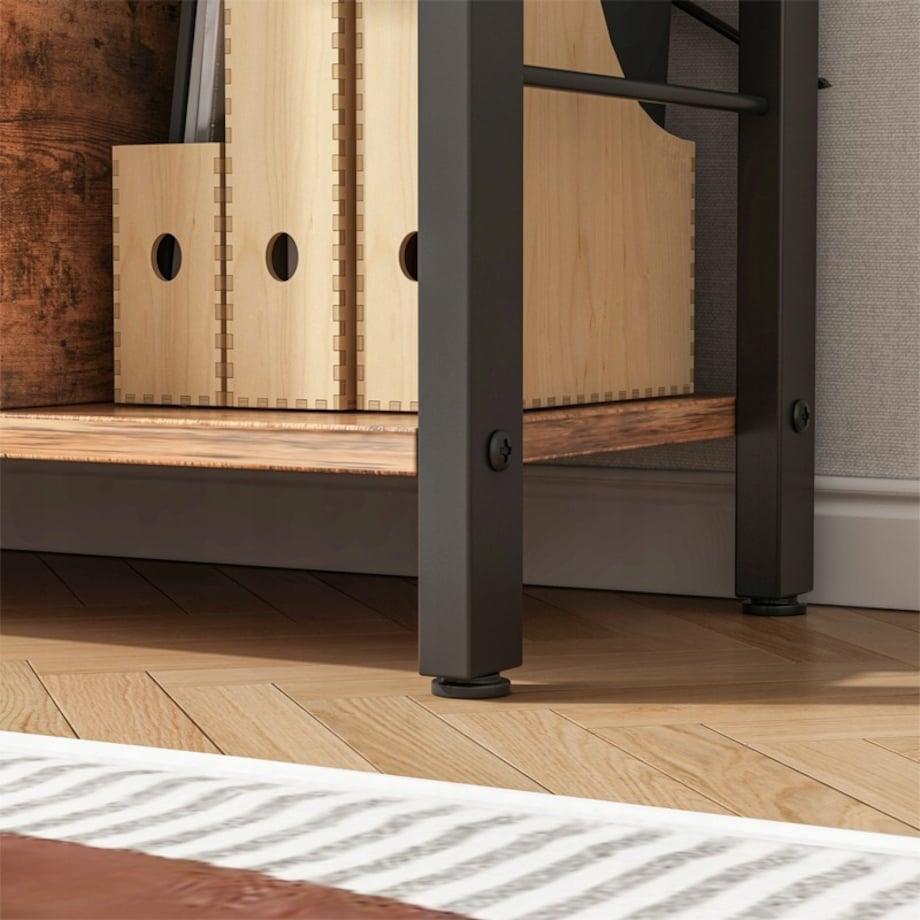Regał szafka na książki kwiaty drabinkowy rustykalny brąz loft 154,5 cm