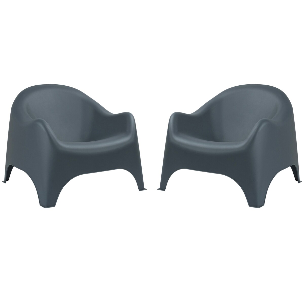 Zestaw 2 szt fotele ogrodowe wypoczynkowe Dumbo na taras, balkon antracytowy