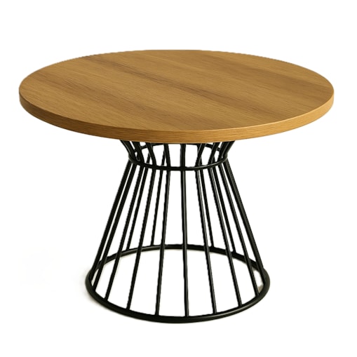 Stolik kawowy LEO drewniany blat, metalowa podstawa- dąb craft złoty