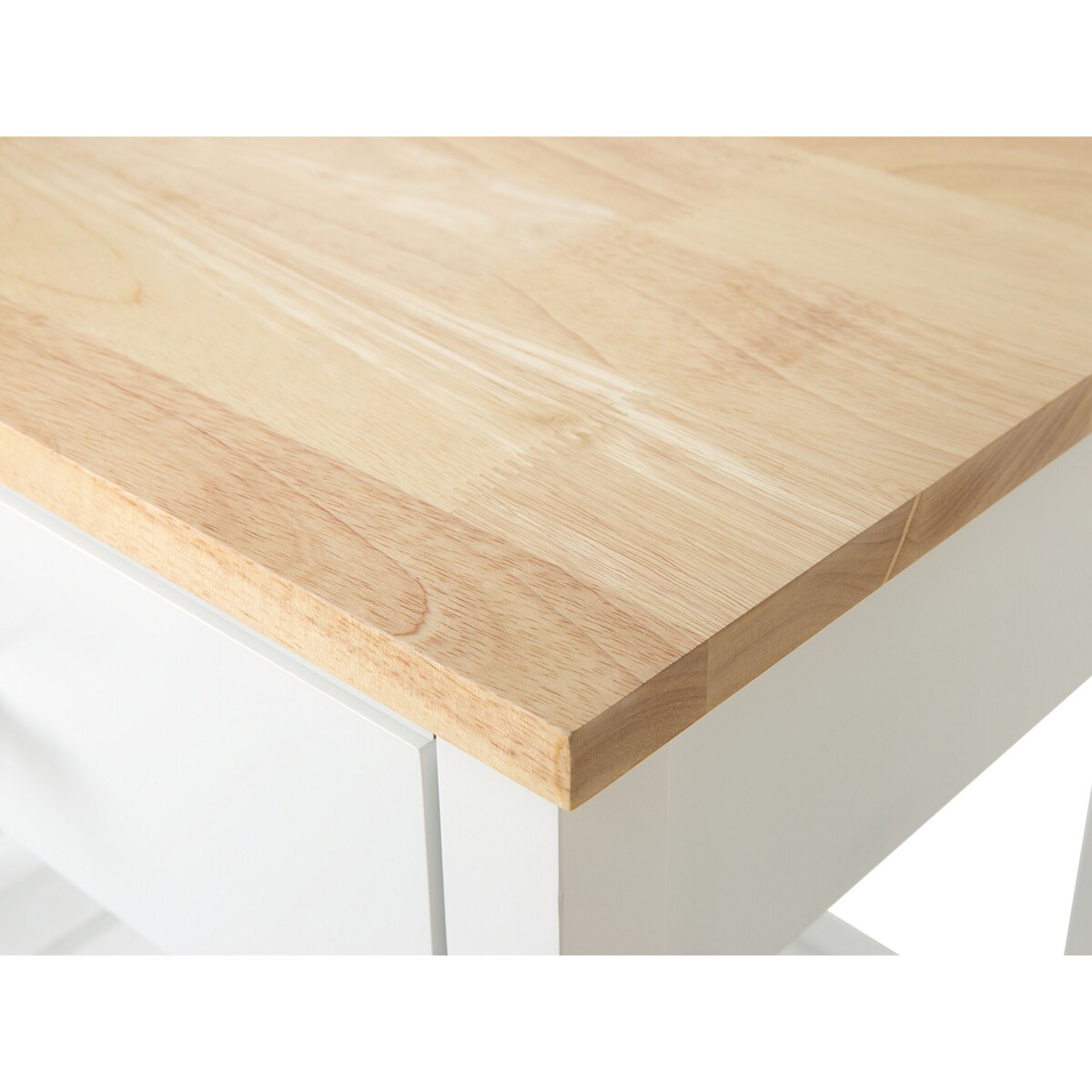 Drewniany wózek kuchenny z szufladą biały HIUMA