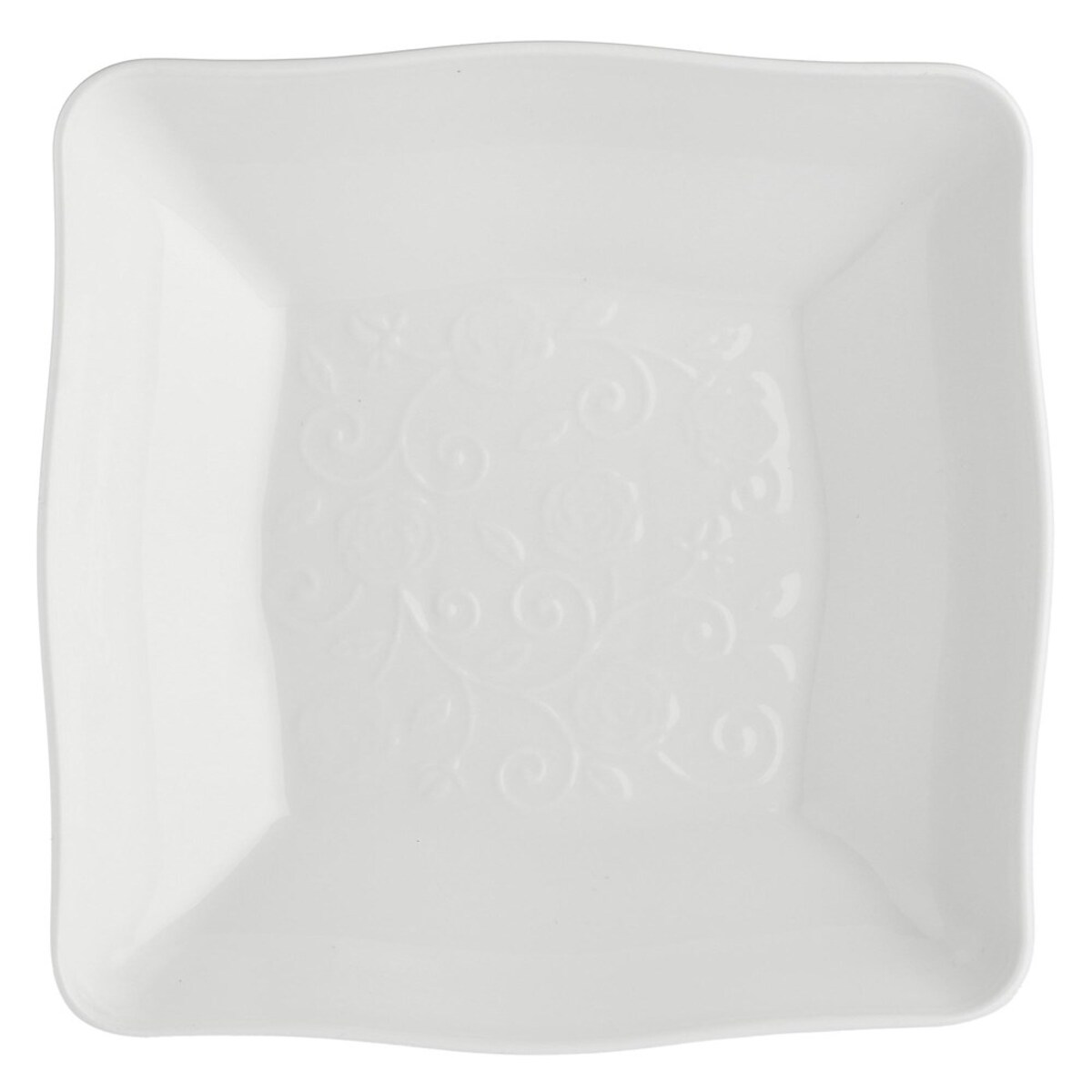 Zestaw 6 misek kwadratowych płytkich Florentina - Biały, 22 cm