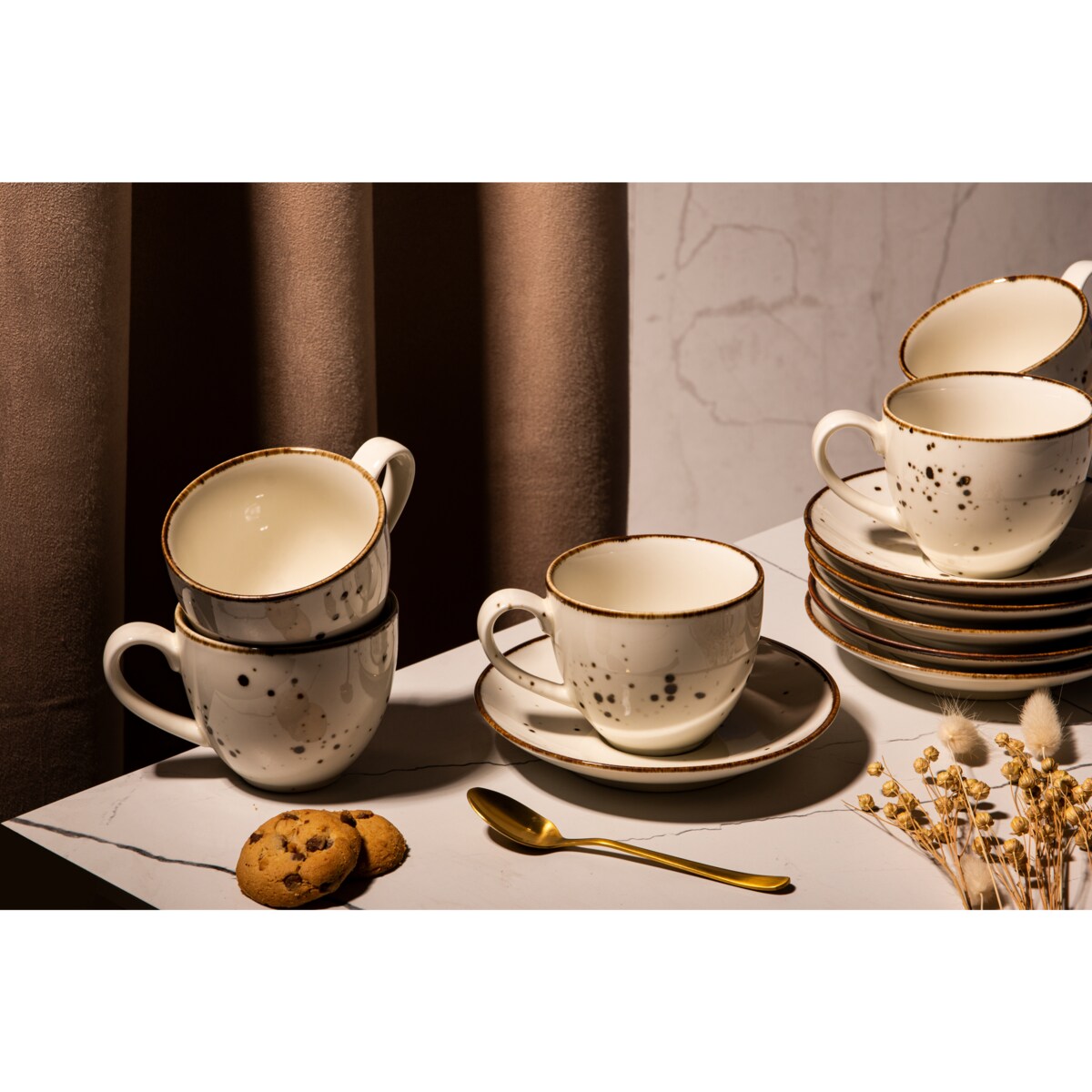 Konsimo ALUMINA Filiżanka ze spodkiem 6 szt.