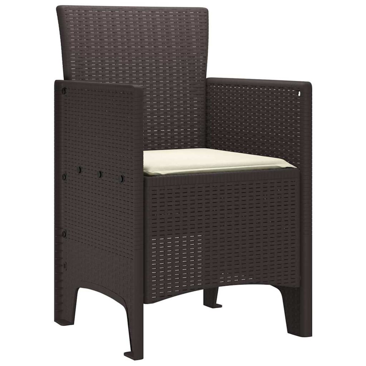 vidaXL Krzesło Ogrodowe 2 pcs Brązowy 53 x 49 x 85 cm PP