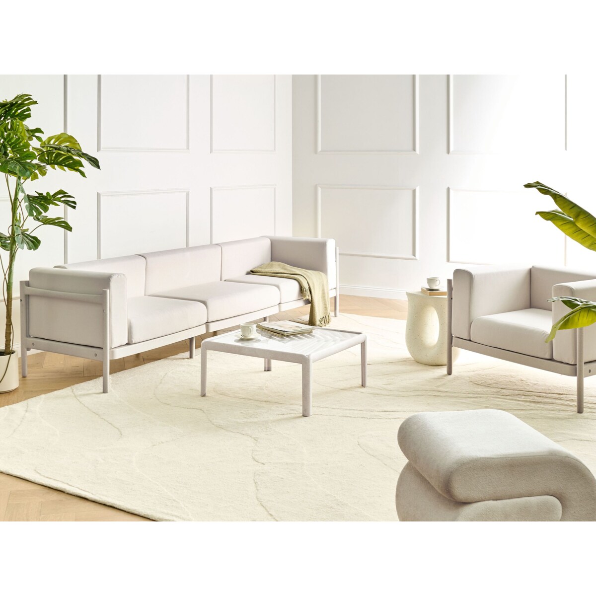 Moduł środkowy do sofy ogrodowej FERRETTI Jasnobeżowy