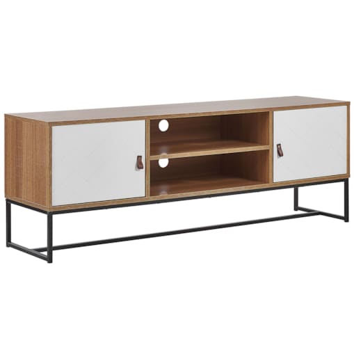 Szafka RTV jasne drewno z białym NUEVA