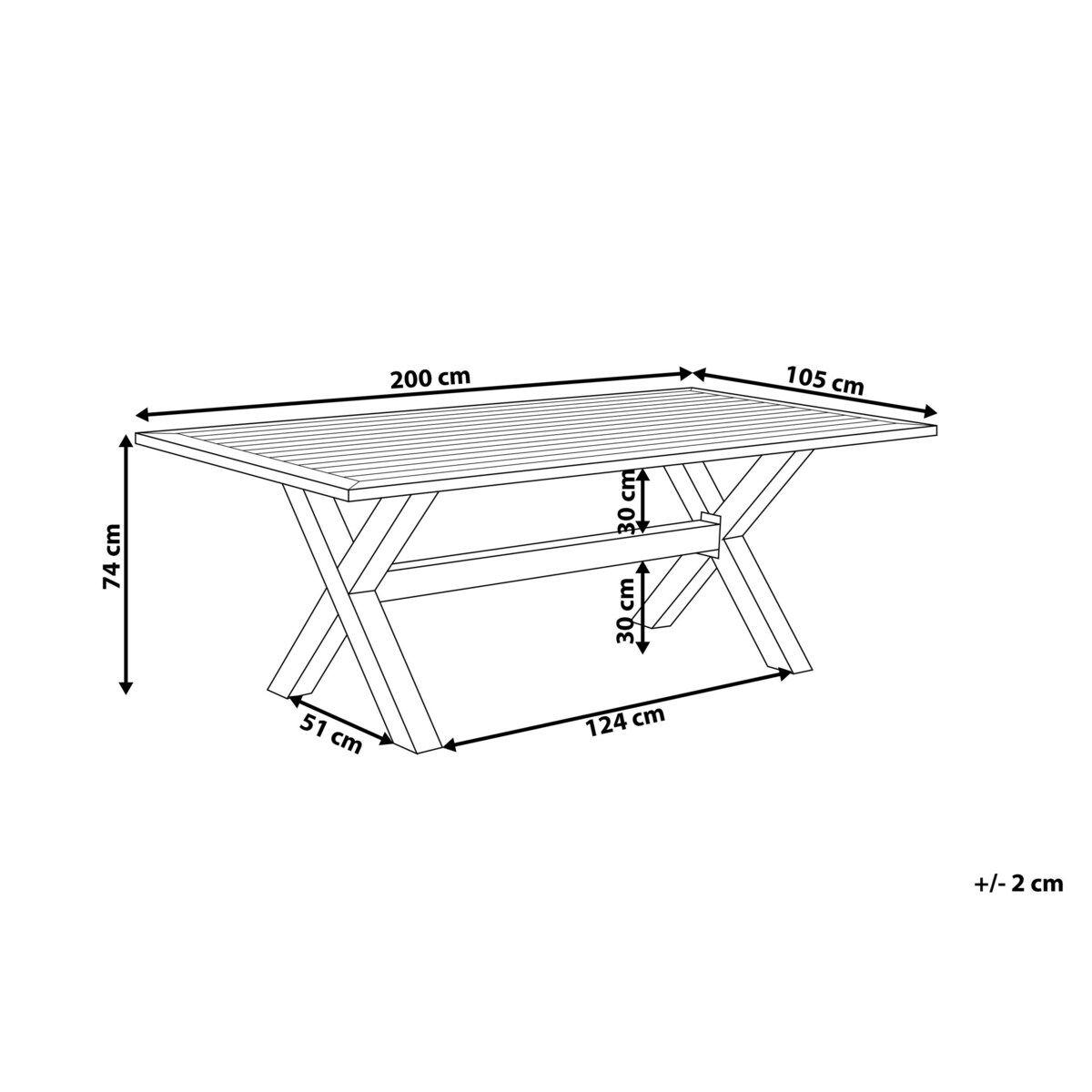Stół ogrodowy CASCAIS 200 cm 105 cm Metal Beżowoszary