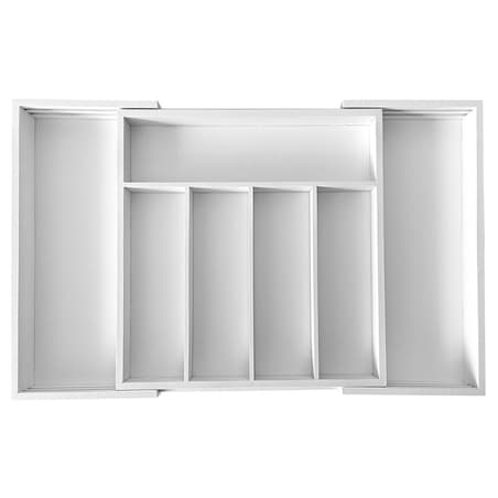 Wkład organizer do szuflady na sztućce rozsuwany 52/31x31cm biały KINGHOFF