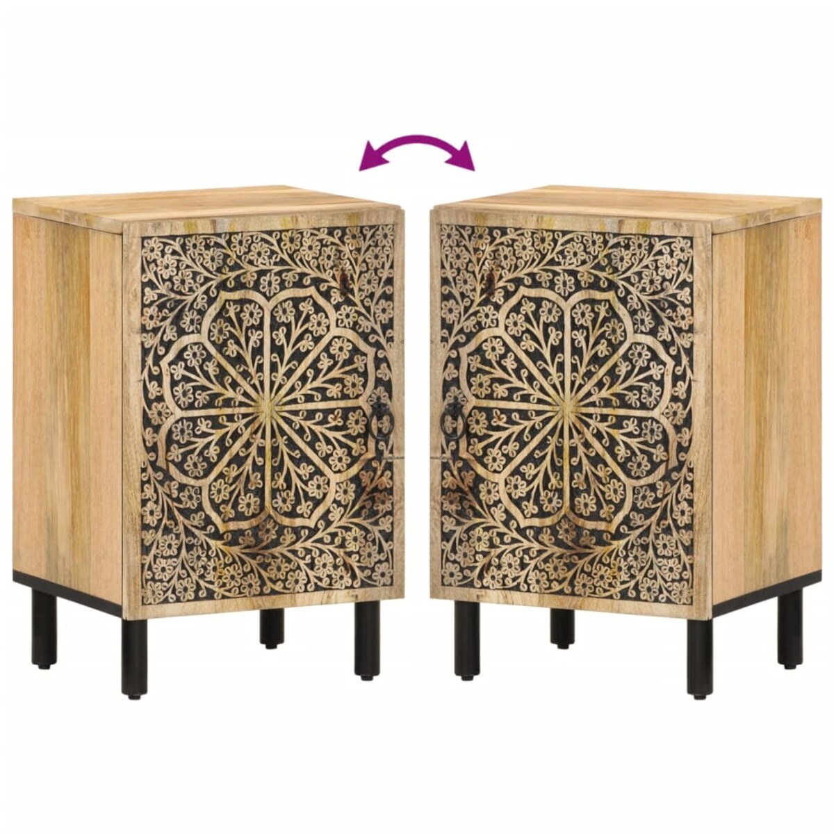 vidaXL Szafka łazienkowa, 38x33x58 cm, lite drewno mango