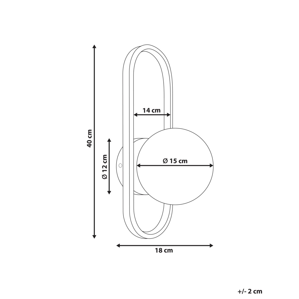 Lampa ścienna VARDI Metal Złoty