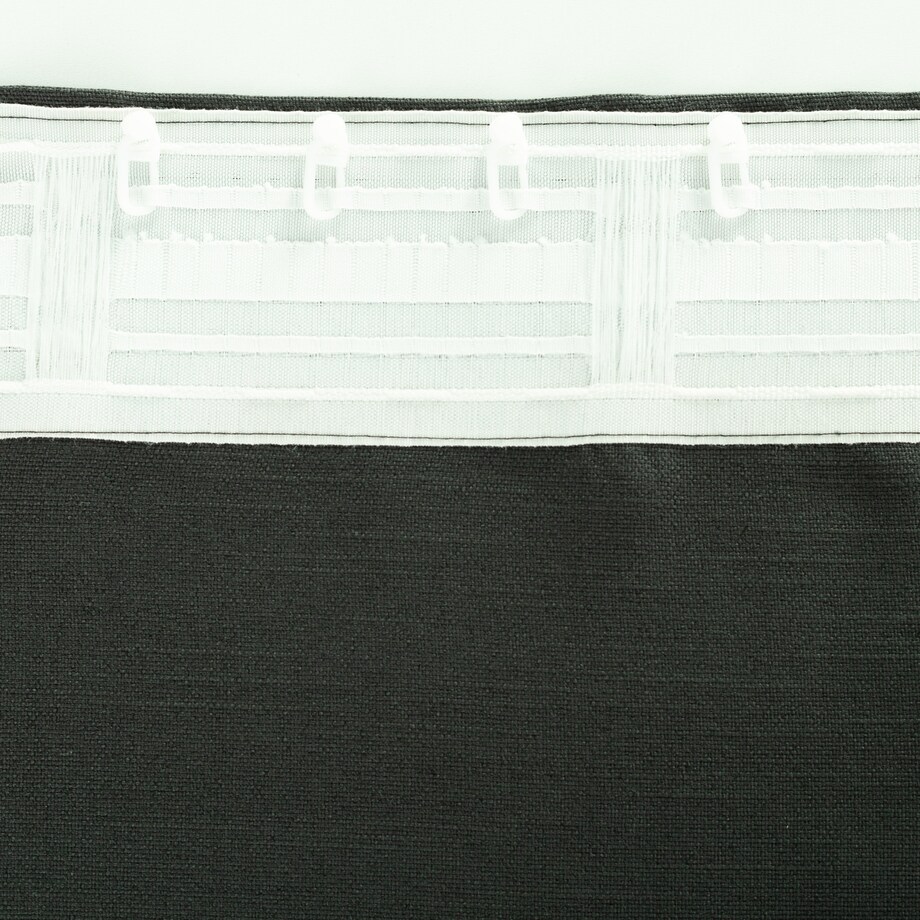 Zasłona BASIC na taśmie marszczącej 140x280cm bazaltowy 1 szt. 140x280 szary-czarny