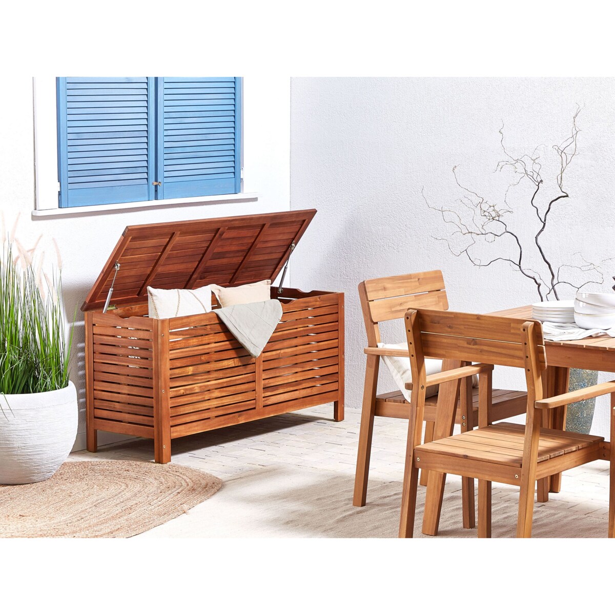 Skrzynia ogrodowa RIVIERA 130 cm 48 cm Brązowy