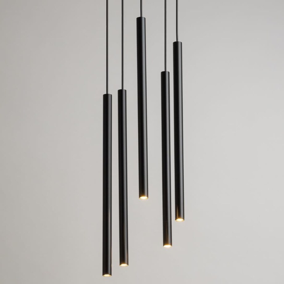 Okrągła lampa wisząca tuby Sopel 33625 Sigma wielopunktowa czarna