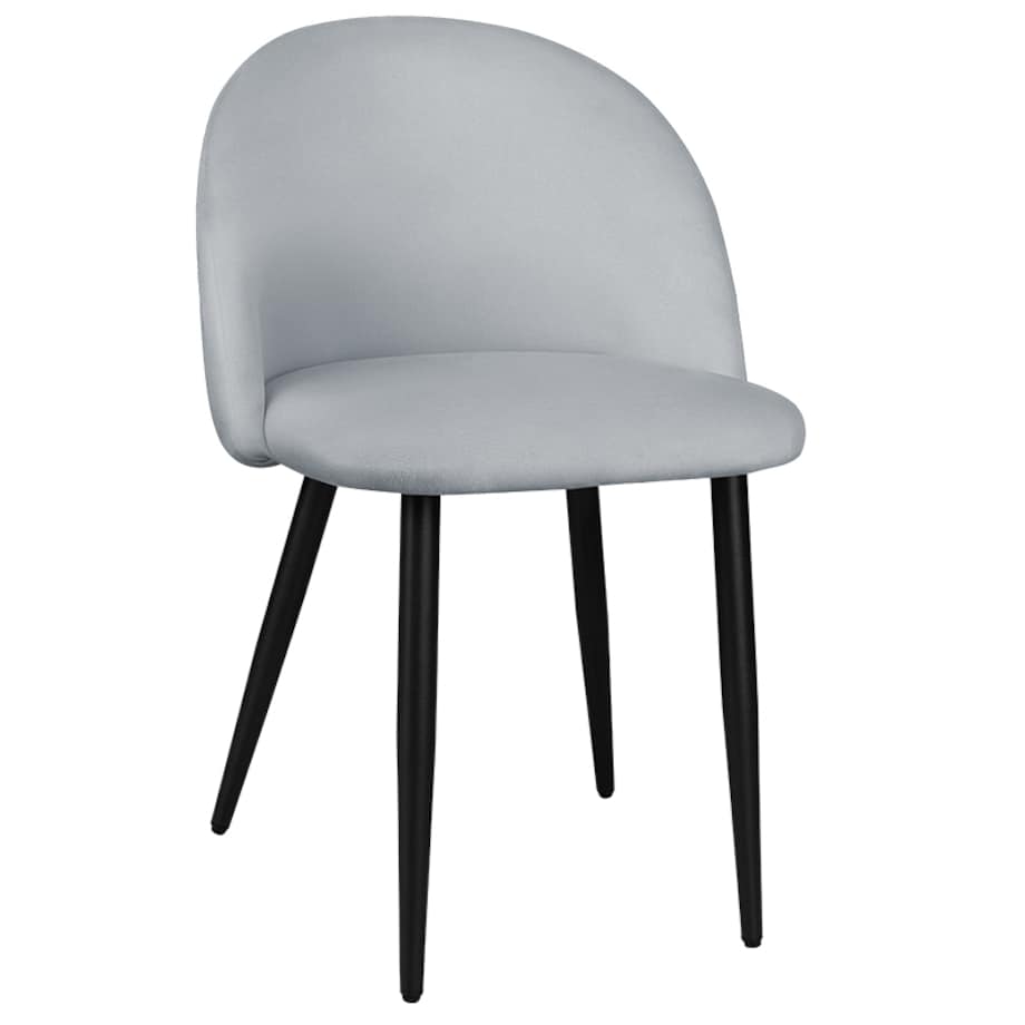 Krzesło tapicerowane do salonu jadalni welurowe velvet szare nowoczesne