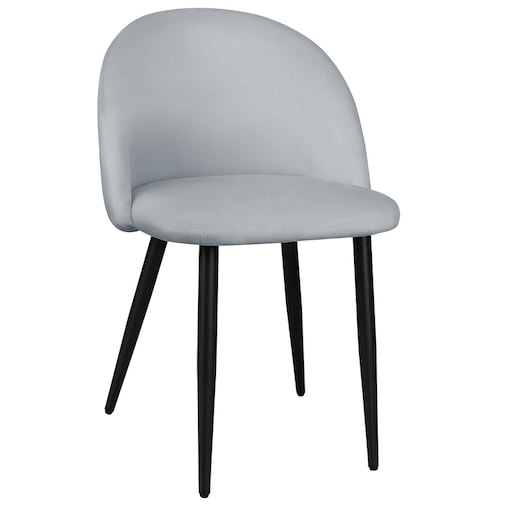 Krzesło tapicerowane do salonu jadalni welurowe velvet szare nowoczesne