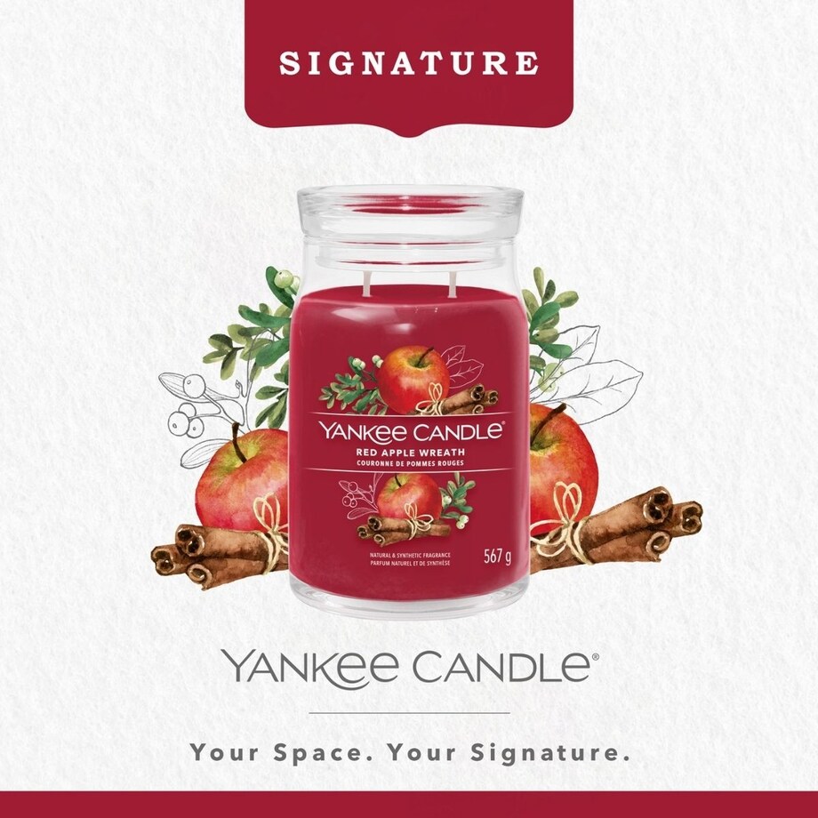 YC SIGNATURE – Świeca duża RED APPLE WREATH