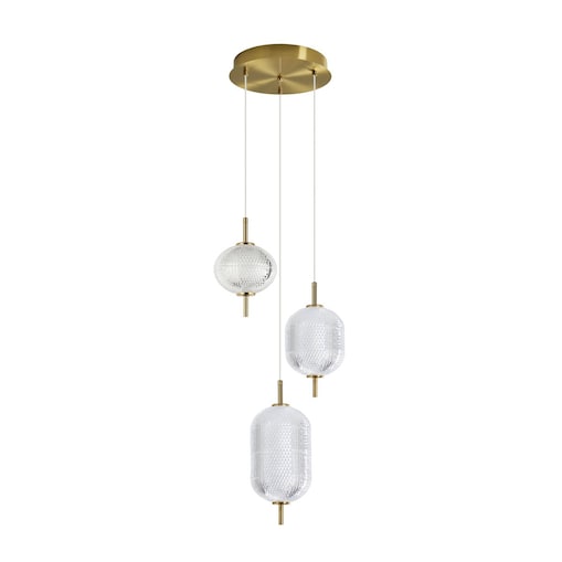 Lampa wisząca LED 23W Italux CORADO złota 3000K 2104 lm regulowana wysokość nowoczesna do salonu i jadalni